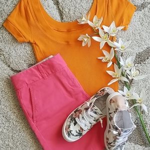 Tee Shop Orange Round Neck Tee